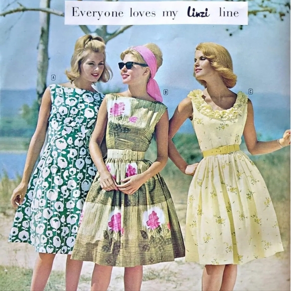 Vintage 1960s Linzi Long Sleeve Fit and Flare Knee Length Dress Women's Size L - Picture 15 of 15